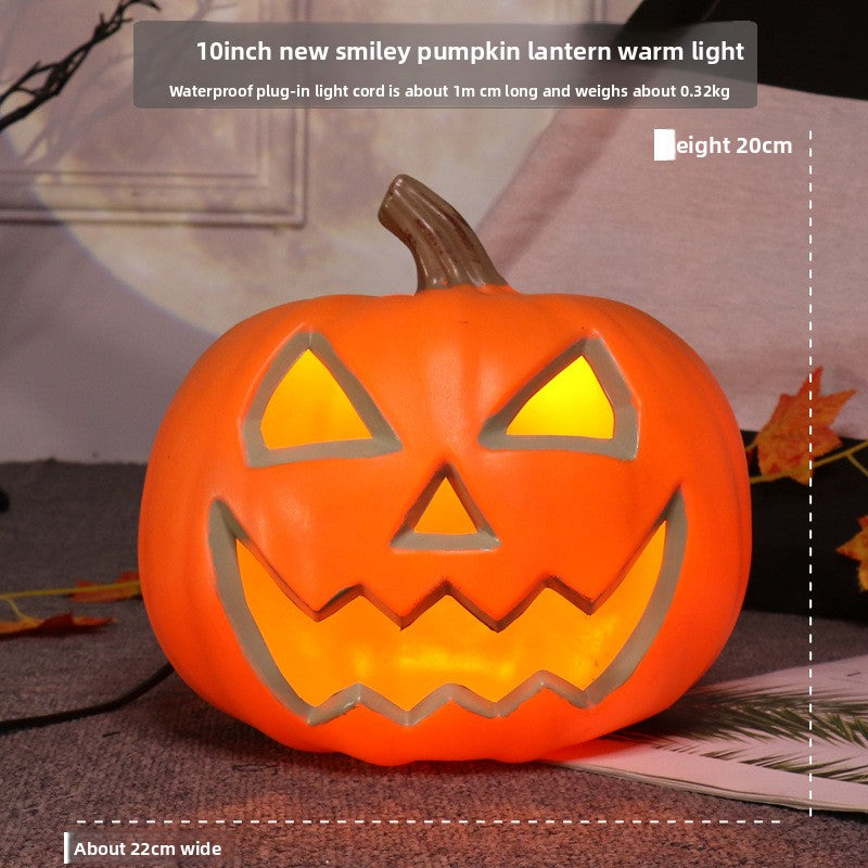 LED Halloween Pumpkin Lantern with Multiple Designs - Plastic