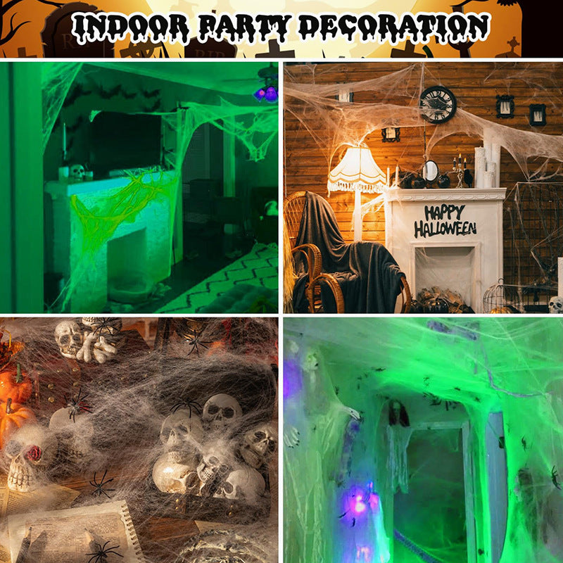 Halloween Light-Up Spider Web Decoration