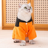 Fleece Lined Pet Costume Halloween Pumpkin Design