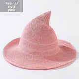 Halloween Knitted Witch Hat - Foldable Pointed Costume Hat