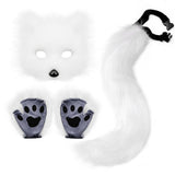 Halloween Plush Animal Cosplay Mask, Gloves and Tail Accessories