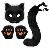 Halloween Plush Animal Cosplay Mask, Gloves and Tail Accessories