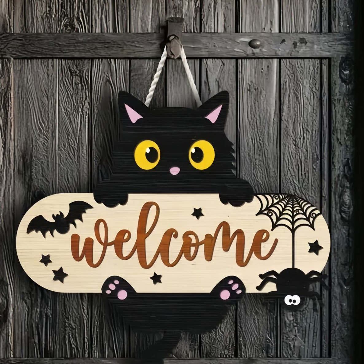Halloween Wooden Door Sign