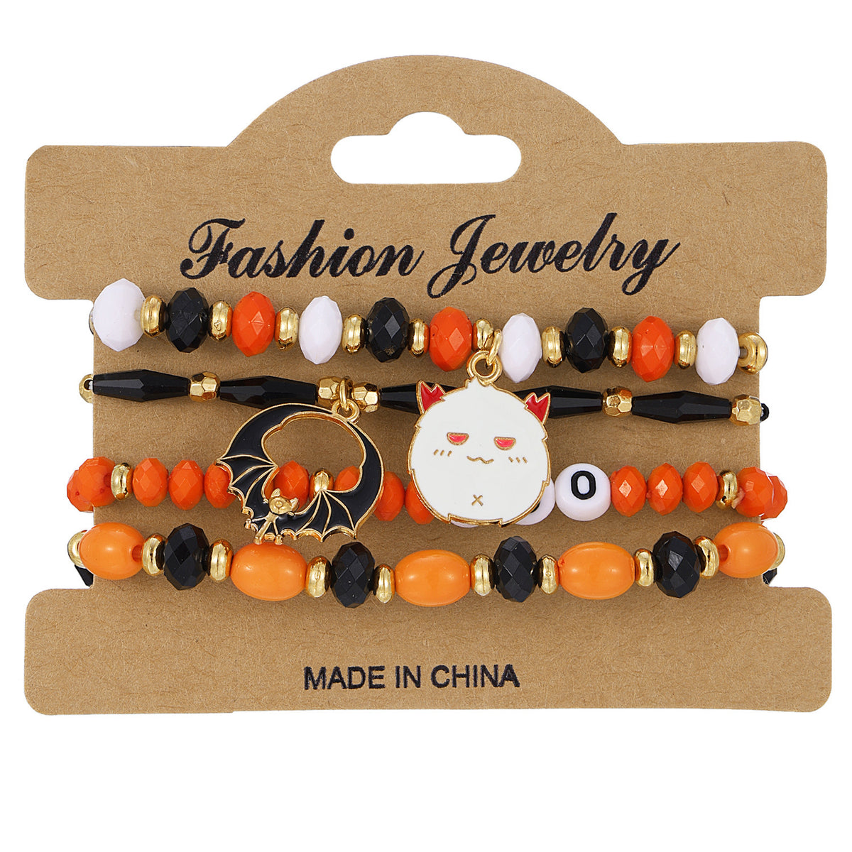 Halloween Pumpkin and Skull Bracelet