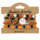 Halloween Pumpkin and Skull Bracelet