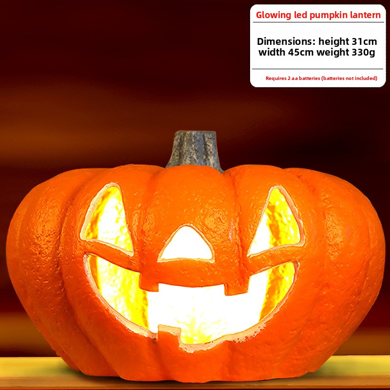 Halloween Light-Up Pumpkin Lantern - Plastic