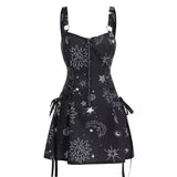 Halloween Print Backless Mini Dress - Polyester