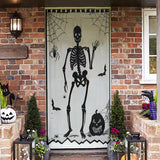 Halloween Spider, Witch, Bat and Skull Door Curtain