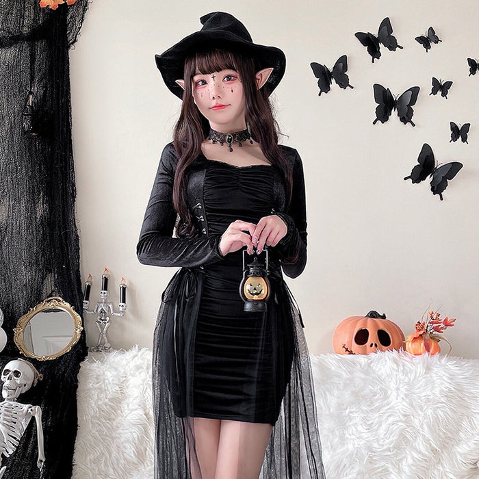 Halloween Gothic Witch Costume Robe