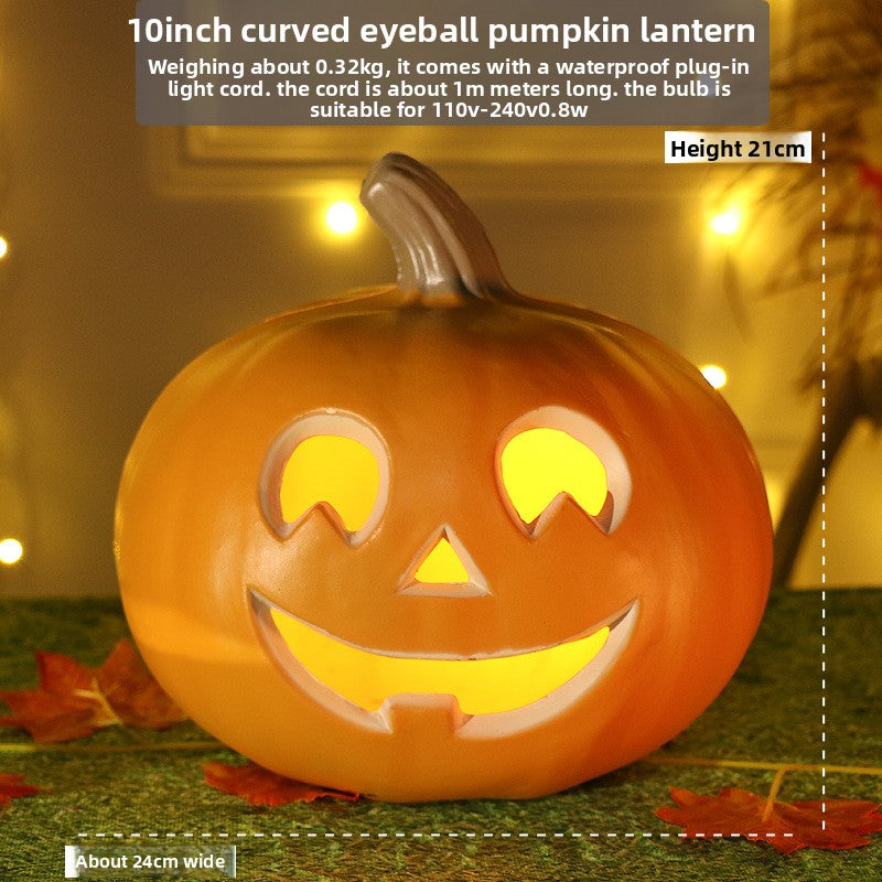 LED Halloween Pumpkin Lantern with Multiple Designs - Plastic