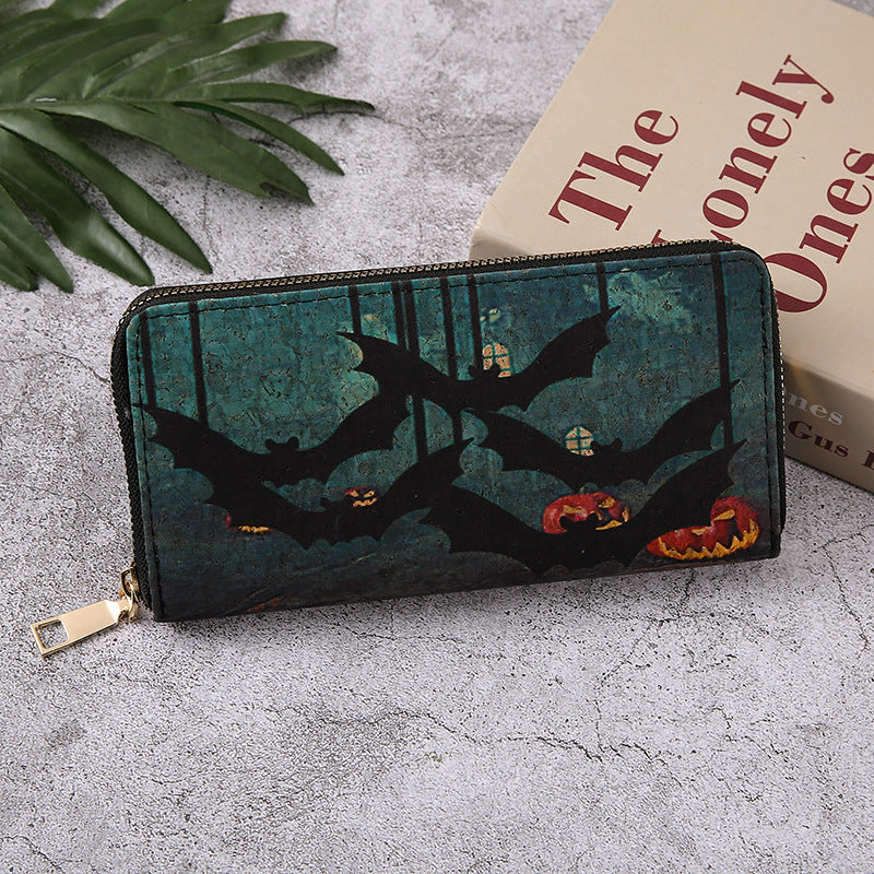 Halloween Pattern Long Wallet with Zipper