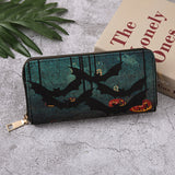 Halloween Pattern Long Wallet with Zipper