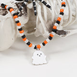 Handmade Halloween Ghost Pumpkin Pendant Necklace