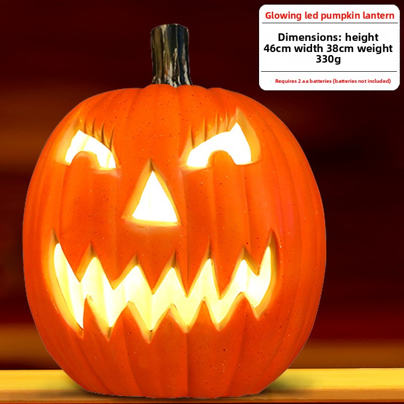 Halloween Light-Up Pumpkin Lantern - Plastic