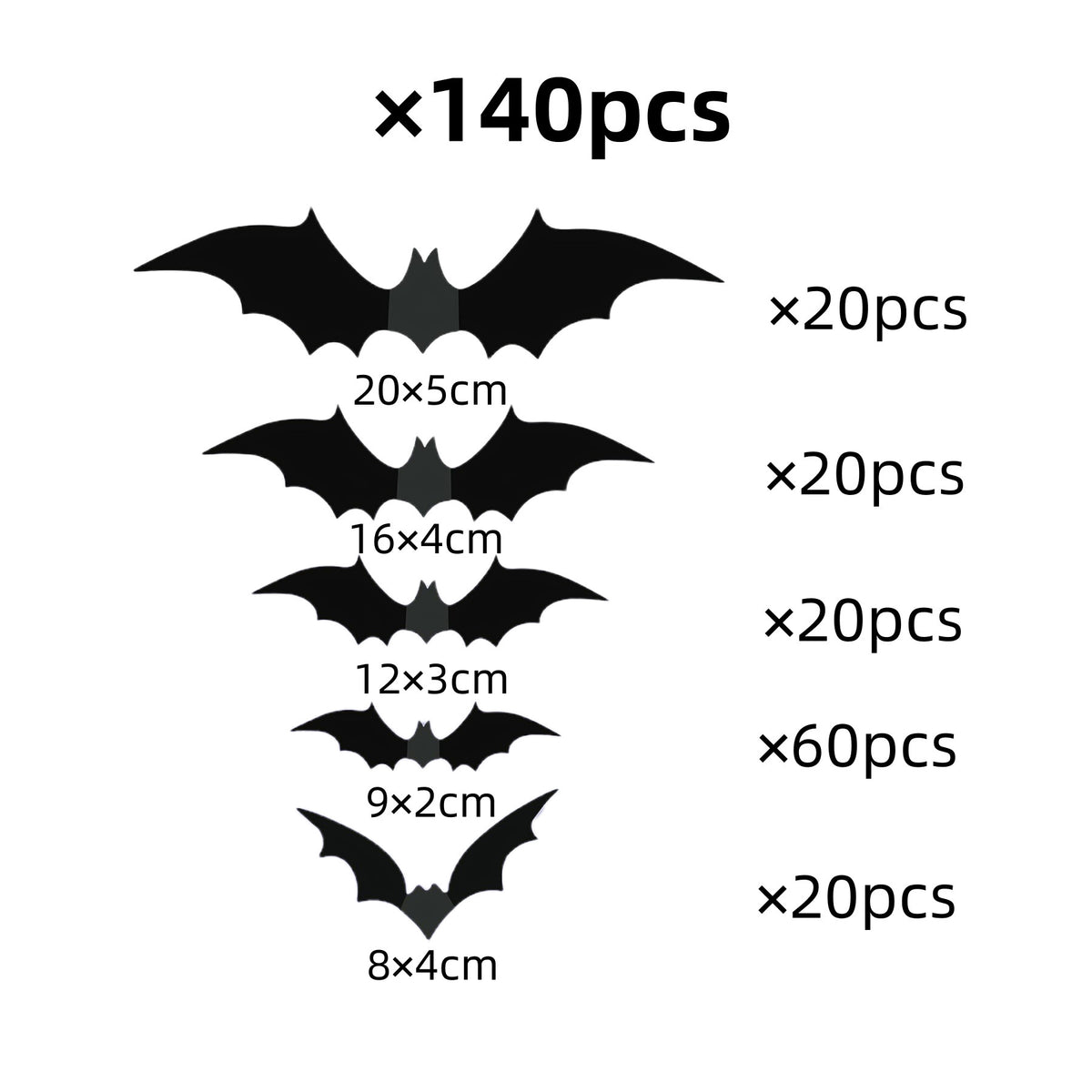 Halloween 3D Bat and Spider Wall Stickers - PVC