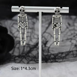 Vintage Skull Earrings Detachable Halloween Jewelry - Metal