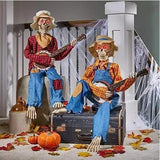Animated Banjo Skeleton Halloween Decoration