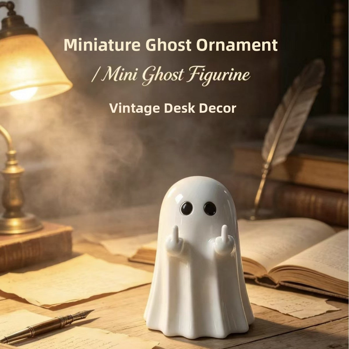 Cartoon Ghost Figurine Halloween Christmas Decor - Resin