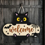 Halloween Printed Boxwood Door Sign