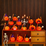 Halloween Portable Light-Up Pumpkin Lantern - Plastic