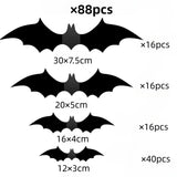 Halloween 3D Bat and Spider Wall Stickers - PVC