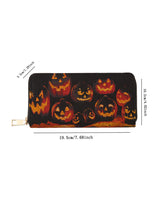 Halloween Pattern Long Wallet with Zipper