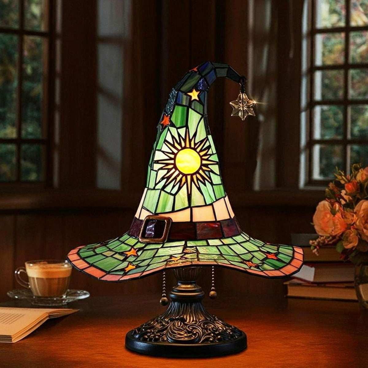 Resin Gothic Halloween Witch Hat Night Light