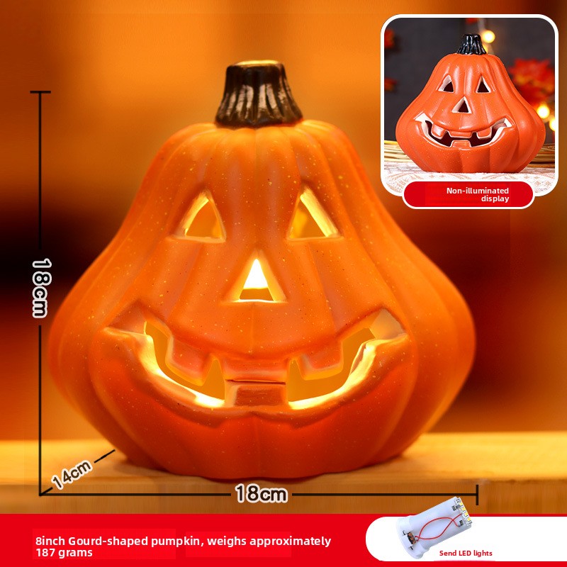 Halloween Light-Up Pumpkin Lantern - Plastic