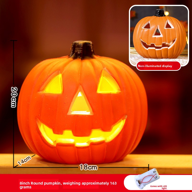 Halloween Light-Up Pumpkin Lantern - Plastic