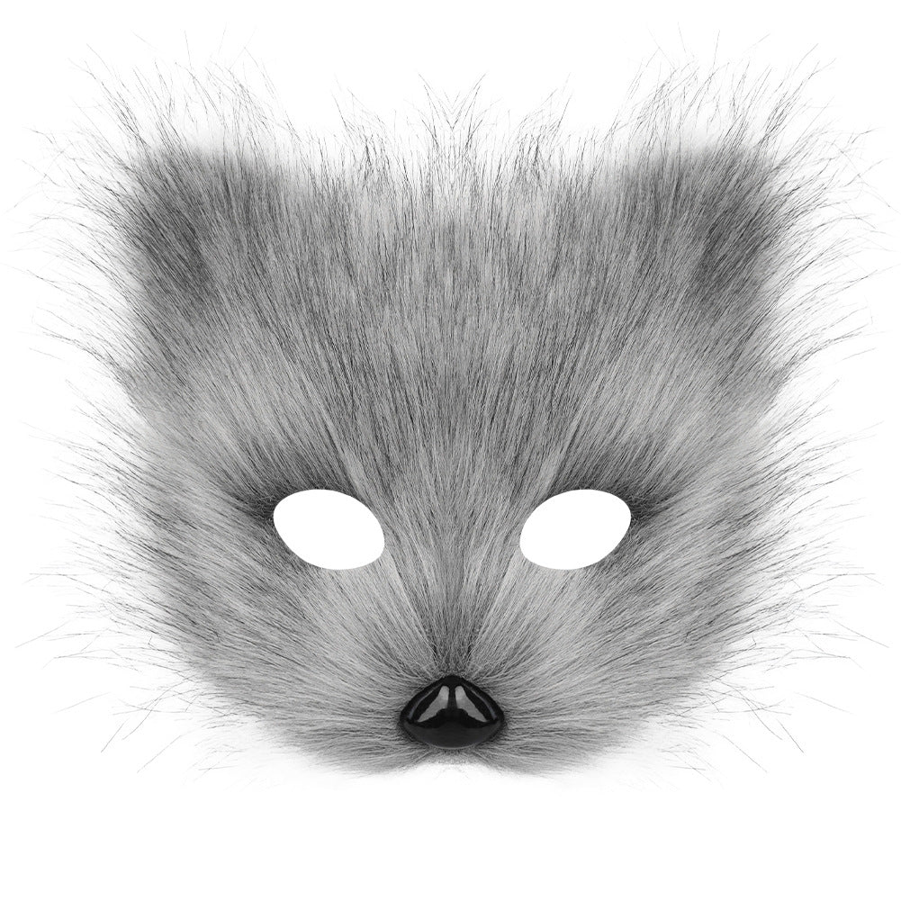 Halloween Plush Animal Cosplay Mask, Gloves and Tail Accessories