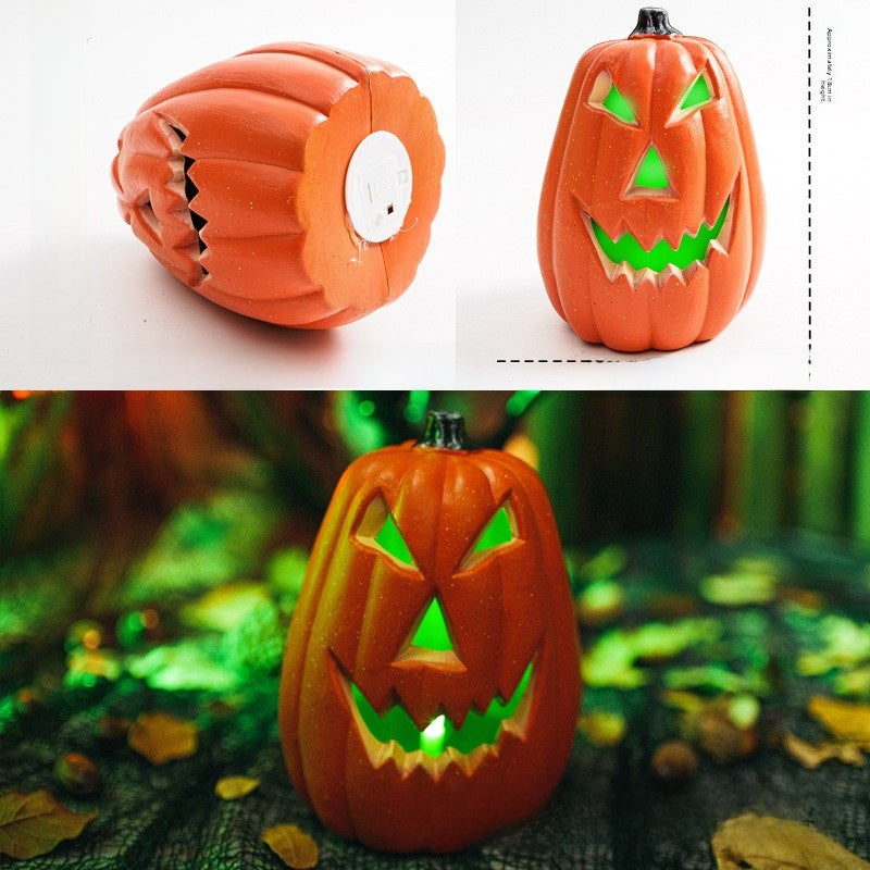 LED Halloween Pumpkin Lantern with Multiple Designs - Plastic