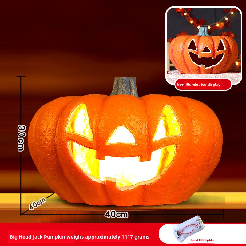 Halloween Light-Up Pumpkin Lantern - Plastic