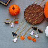 Halloween Jewelry Set - Ghost, Pumpkin and Bat Designs - Alloy