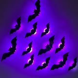Halloween 3D Spider and Bat LED Wall Stickers - PVC