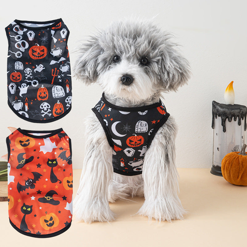 Halloween Pet Vest Pumpkin Print - Polyester