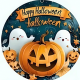 Halloween Boxwood Hanging Door Sign