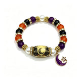 Halloween Beaded Bracelet - Pumpkin and Witch Designs