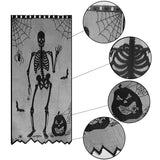Halloween Spider, Witch, Bat and Skull Door Curtain