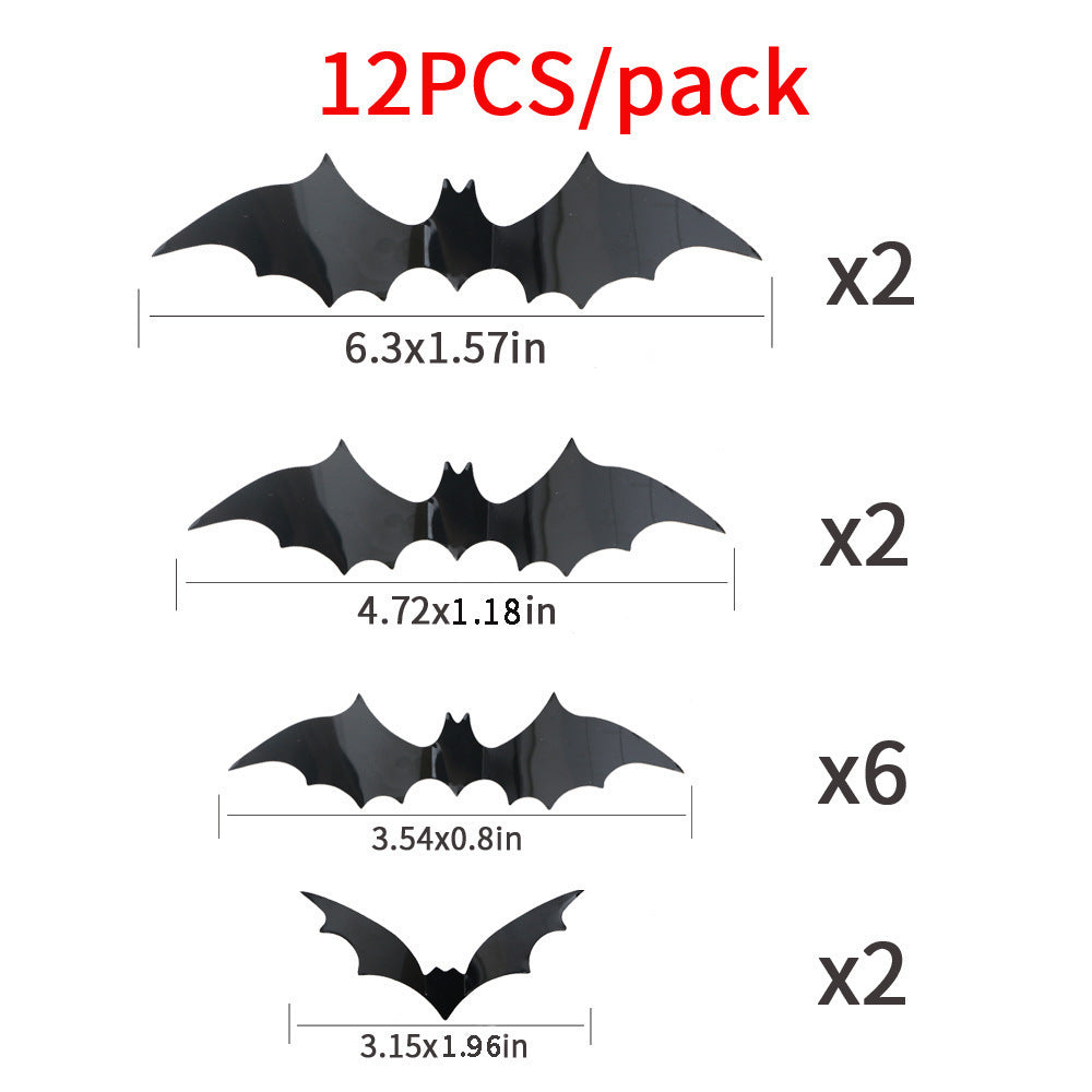 3D Halloween Bat Wall Stickers - PVC
