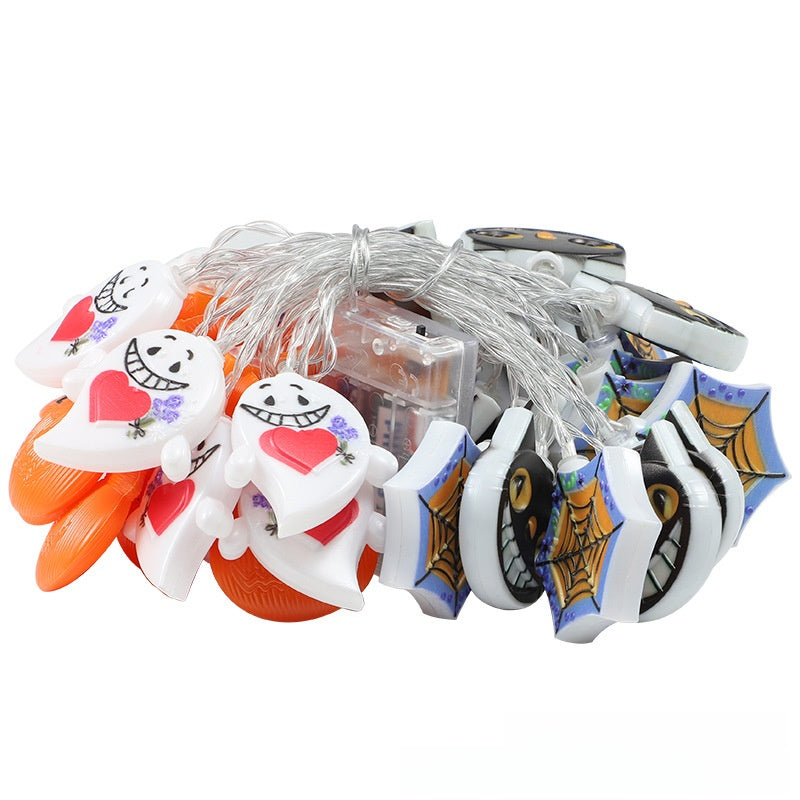 Halloween LED String Lights - Pumpkin, Ghost and Spider Designs
