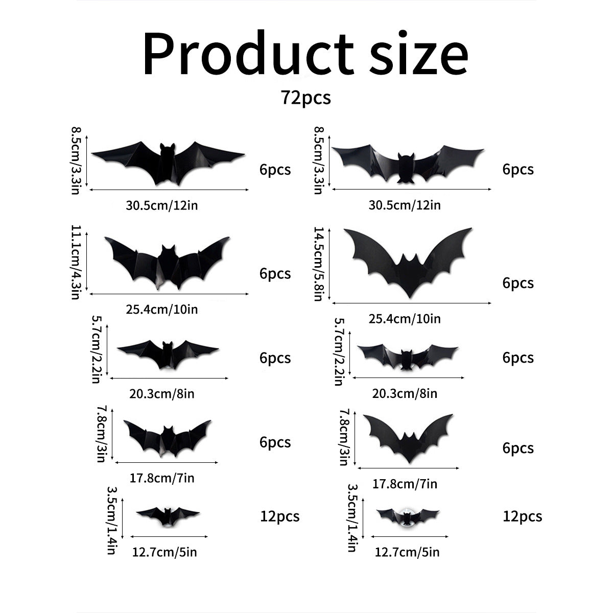 Halloween Flashing LED Bat Wall Stickers - PVC