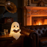 Halloween Reading Ghost Resin Statue