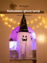 Luminous Wizard Hat Halloween Decoration with Warm Light - Cloth