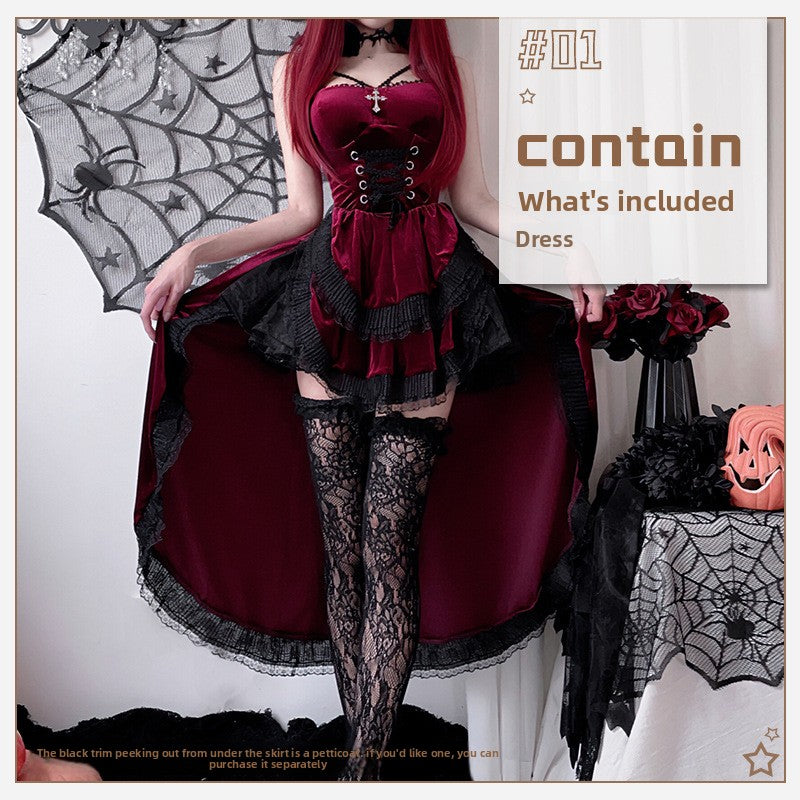 Halloween Gothic Costume Dress - Black and Red