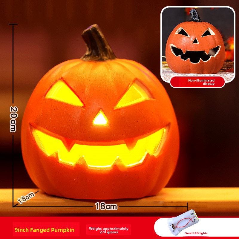 Halloween Light-Up Pumpkin Lantern - Plastic
