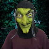 Halloween Witch Hat with Long Hair - Latex