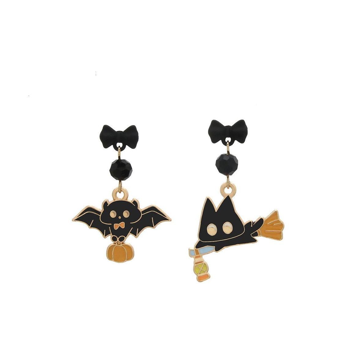Gothic Halloween Pumpkin Ghost Earrings