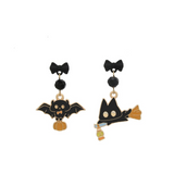 Gothic Halloween Pumpkin Ghost Earrings