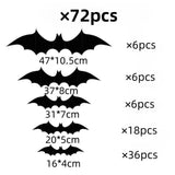Halloween 3D Bat and Spider Wall Stickers - PVC