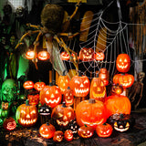 LED Halloween Pumpkin Lantern with Multiple Designs - Plastic